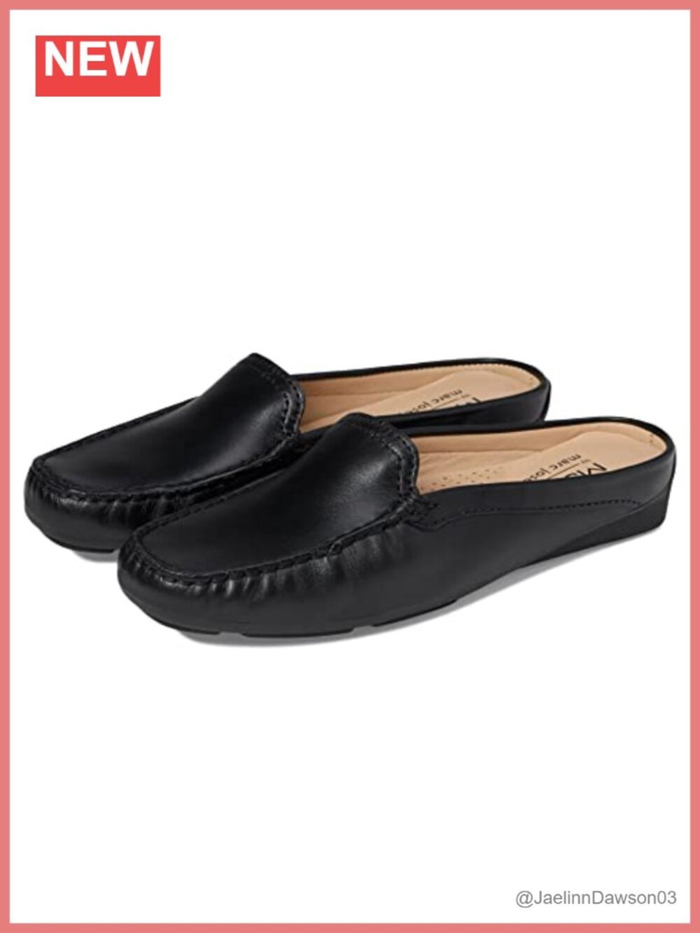 Leather Slip-On Mule Loafers Women Casual Flat Round Toe